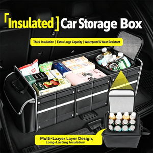 Organisateur de coffre de voiture pliable avec compartiment isotherme pour aliments, boissons, équipement de <span class=keywords><strong>camping</strong></span> et aventures en plein air - Product Image 1