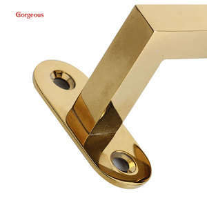 Soporte de pasamanos de acero inoxidable, pasamanos cuadrado de vidrio dorado - Product Image 3