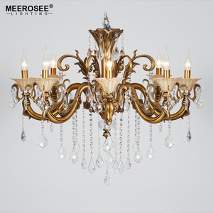 MEEROSEE-candelabro de cristal clásico, luz de araña, Color bronce, MD8702 - Product Image 1