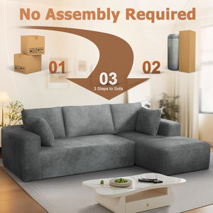 <span class=keywords><strong>Sofa</strong></span> bagian beludru Modern dengan bantalan busa memori Set ruang tamu dikemas vakum - Product Image 5