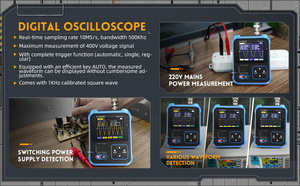 Oscilloscope numérique portable 3-en-1 500 kHz 10 MSa/s DSO-TC3 avec générateur de signal DDS et testeur de transistors - Product Image 4