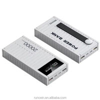 Banque d'alimentation portable mini conteneur 20000mAh 20W à charge rapide avec affichage LED, grande capacité, logo personnalisé, utilisation en extérieur