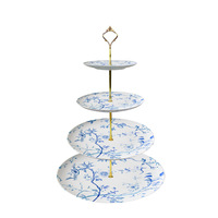 Service de table en porcelaine fine bleu et blanc à motifs floraux, 43% de porcelaine fine, pour la maison, la cuisine occidentale, le thé de l'après-midi, les banquets, vaisselle en céramique