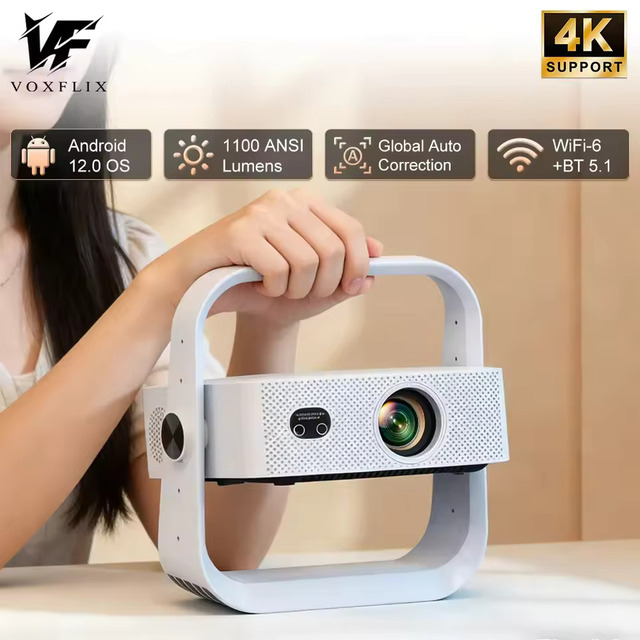 VOXFLIX X9 PRO PLUS 1080P FHD Projector 360° Gimbal Portable Mini Support 4K LED Android Video Proyector Home Theater Beamer