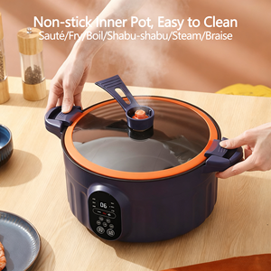 Olla Eléctrica Multifuncional Ciyu Personalizada de 3L 5L, Wok, Cacerola, Olla para Guisos, Olla a Presión Eléctrica Inteligente, Cerámica Antiadherente, Vidrio - Product Image 2