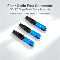 Conector de Fibra Óptica SC UPC para Instalación de Redes FTTH en Interiores y Exteriores, Conector Rápido de Fibra Óptica