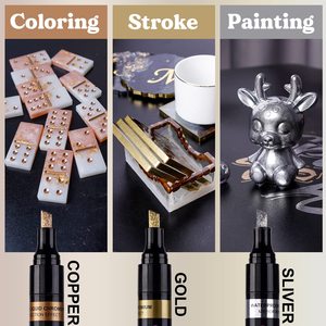 Rotulador de Pintura Cromada Metálica, Acabado Cromado Premium, Rotuladores Permanentes con Efecto Espejo, Tinta Anti-Decoloración, Punta Fina Plana de 6 mm - Product Image 3