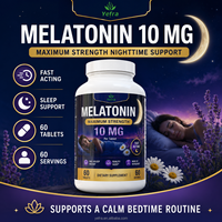 Comprimés de mélatonine naturelle pour le sommeil, article populaire sur Amazon, apaise l'humeur, sans gluten, absorption rapide, logo personnalisé, complément alimentaire