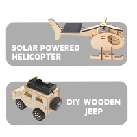 Kit scientifique STEM 5 en 1, kit d'expériences de physique à énergie solaire, kit éducatif, modèle de voiture en bois à assembler soi-même, jouets pour enfants