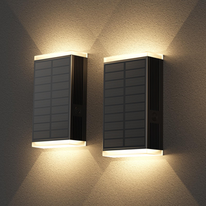 Applique murale solaire extérieure IP54 étanche en ABS, éclairage LED mural pour clôture de jardin, patio et allée - Product Image 1