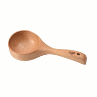 Ensemble de cuillères en bois de style coréen extra-larges, cuillères doseuses antiadhésives pour sel et miel - Capacité de 100 ml, design plat, confortables