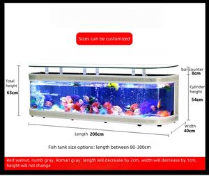 Mobilier de Maison de Luxe Table Basse en Verre avec <span class=keywords><strong>Aquarium</strong></span> Table à Thé et Meuble TV Support pour <span class=keywords><strong>Aquarium</strong></span> avec Lampe - Product Image 2