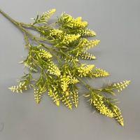 Fleurs artificielles en soie verte, agripaume, arrangements décoratifs pour mariages et utilisation extérieure avec technique de simulation