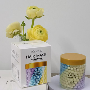 Mascarilla Capilar Nutritiva de Triple Efecto con Queratina, Colágeno y Aceite de Argán de 300g, Marca Privada KORMESIC, Mascarilla Capilar Reparadora de Tres Colores sin Enjuague - Product Image 1