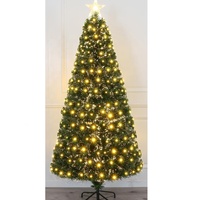 PVC-Weihnachtsbaum mit Lebensechten Kiefernnadeln, LED-Beleuchtung, Faltbarem Metallständer und Standfuß für Innenräume, Feiertagsdekoration, Wohnzimmer