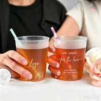 Gobelets en plastique PP givré écologique de 12 oz/16 oz avec impression numérique et logo personnalisé en couleur |   Fête de mariage et d'anniversaire portable multi-tailles