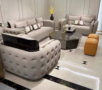 Canapé d'angle en cuir inclinable de luxe moderne, ensemble de canapés en cuir haut de gamme pour villa et maison contemporaines