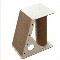 Griffoir et lit combinés en forme de L en carton durable pour chat, blanc, vertical, pour animaleries et maisons