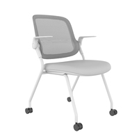 Vente en gros de chaise empilable pliable pivotante en maille chaise de salle de conférence pour étudiants chaise de salle de formation avec bloc-notes