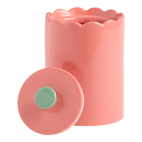 Boîte à thé en porcelaine scellée de style coréen, récipient alimentaire, boîte à thé, cuisine, pot de conservation alimentaire en céramique émaillée rose avec couvercle