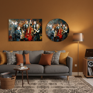 Toile imprimée : Art des musiciens de jazz pour la décoration de salle de musique africaine, ART SUR VERRE TÉRMÉTRAL - Product Image 3