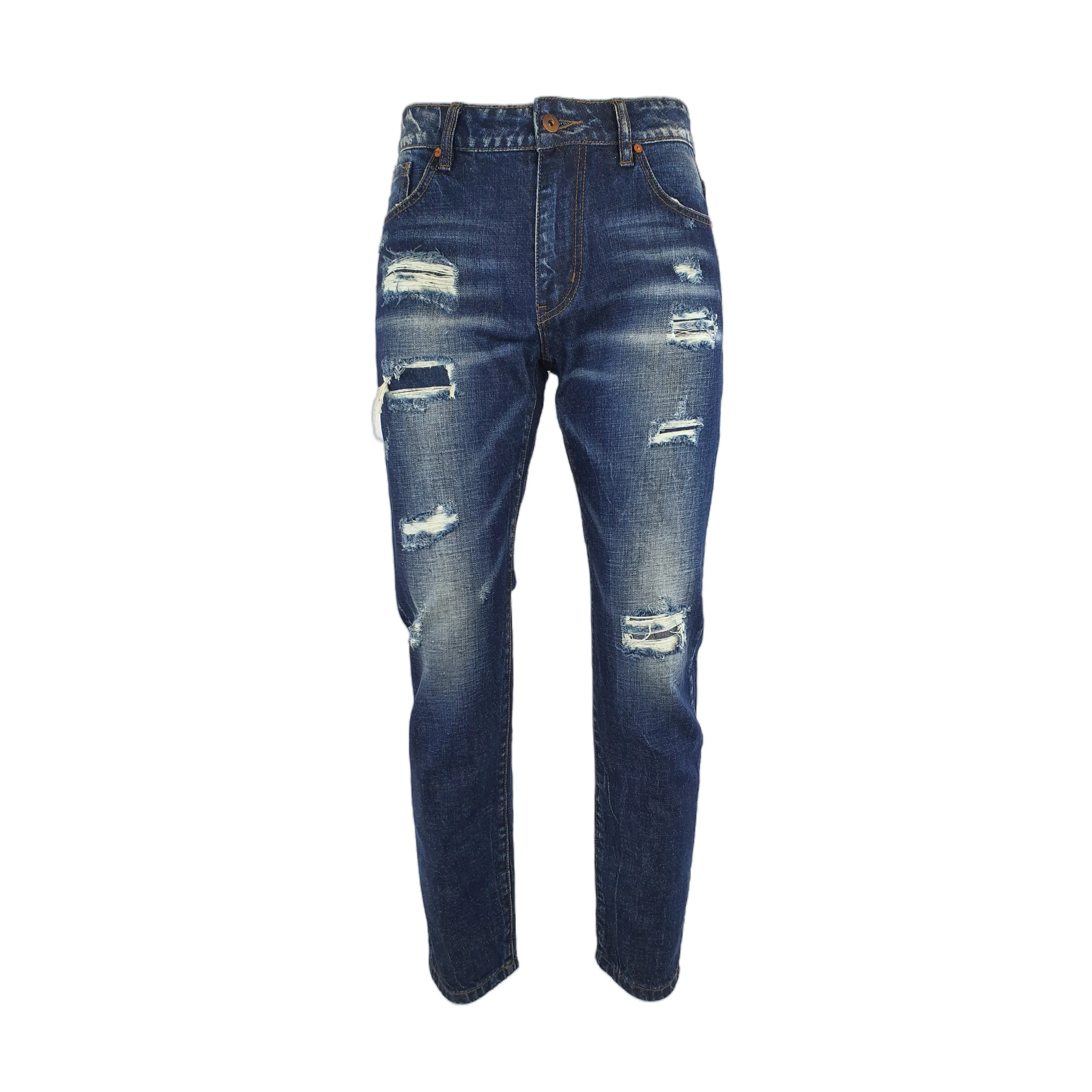 Hot Selling slim fit men jeans OEM Casual Pencil Cotton Straight Leg Men's Jeans