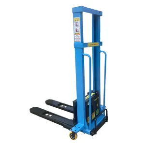 1ton 1.6M Hoge Kwaliteit Elektrische Pallet Stacker Hydraulische Heftruck 220V Batterij Pallet Truck