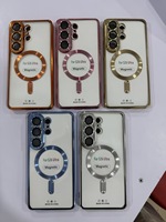 Coque de téléphone transparente électroplaquée antichoc magnétique en TPU avec charge sans fil pour