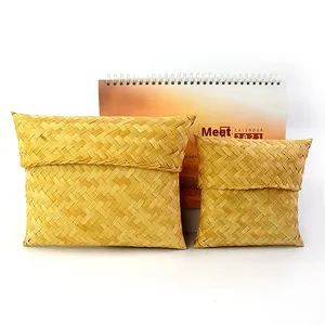 Đông nam Á phong cách tre dệt túi trà hộp lưu trữ với nắp hình chữ nhật Snack đám cưới kẹo Quà lưu trữ hộp ví - Product Image 1