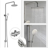 Robinet de douche froid mural en acier inoxydable brossé 304 à poignée unique, design moderne, jet doux, pour l'Asie du Sud-Est (vente transfrontalière)