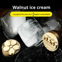 Nouveau tampon à glace personnalisable en bois de noyer moderne et écologique pour bars, tête de tampon de 4 cm de qualité alimentaire + poignée avec logo