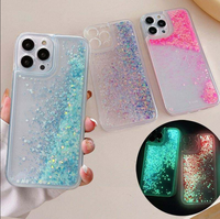Étui de téléphone à paillettes de sable liquide brillant et foncé pour iPhone 14 Pro Max 11 13 12 Mini 7 8 Plus XR X XS SE Luxury Quicksand Cover