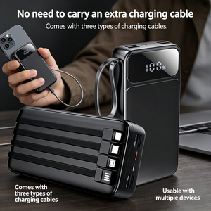 Batterie externe ultra puissante <span class=keywords><strong>50000mAh</strong></span> 30000mAh, charge rapide, câbles intégrés multiples, batterie externe pour téléphones mobiles, tablettes, appareils photo, drones - Product Image 5