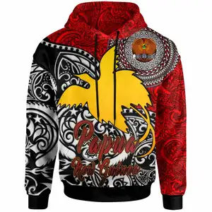 Tùy chỉnh Thiên Đường chim của papua New guinea với Polynesian Mẫu hoodie Mùa Đông Áo thun Tops với túi thấp moq quần áo nam