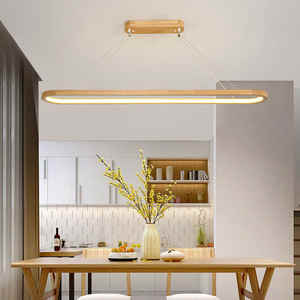 Lustre de style bûche ménage en bois longue bande lumière bureau lampes créatives et lanternes lustre de peinture en aérosol de fer - Product Image 5