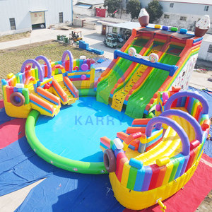 Thương mại <span class=keywords><strong>Inflatable</strong></span> mặt đất công viên nước trượt <span class=keywords><strong>Inflatable</strong></span> thư bị trả lại nhảy lâu đài tùy chỉnh kích thước công viên nước lâu đài trượt với hồ bơi - Product Image 6