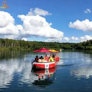 Happy holiday perahu panggangan listrik, perahu donat untuk pesta musim panas 8-12 orang