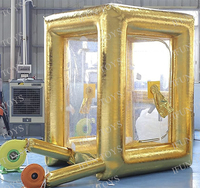Machine gonflable de cabine de saisie d'argent de cube en argent pour attraper les jeux gonflables de cabine gonflable de videur pour des événements