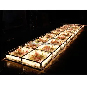 Indoor Hall Led Colorful Dance Floor Disco Stage Glass Top Floor Stage For Wedding Stage Decorate