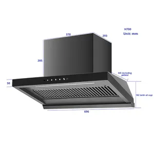 Campana Extractora de Cocina Doméstica de 700 mm, Campana Extractora de Humo en Forma de T Pequeña, Montada en la Pared, Electrodomésticos Grandes - Product Image 5