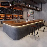 Comptoir de bar de style industriel, comptoir de café, comptoir de réception vintage, comptoir de caisse, comptoir d'angle, gris ciment