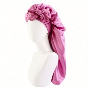 Bonnet de nuit et de protection capillaire long en satin avec logo personnalisé et queue ajustable pour femme adulte, idéal pour une utilisation quotidienne en extérieur, toutes saisons - Product Image 5
