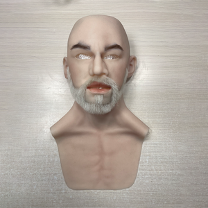 <span class=keywords><strong>Ultra</strong></span>-réaliste Halloween hommes Silicone visage couverture rapide-transformer Cosplay homme <span class=keywords><strong>masque</strong></span> barbes Crossdresser poitrine forme - Product Image 1