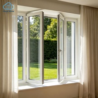 Fenêtre pliante en aluminium bleu clair, couleur fraîche, pour éclairage naturel, taille personnalisée non standard pour les marchés étrangers