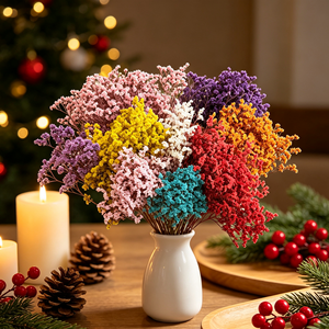 Fourniture <span class=keywords><strong>d</strong></span>'usine : Herbe de cristal stabilisée multicolore, fleur séchée, sans eau, matériau sec pour bouquets de mariage et artisanat en gros - Product Image 5