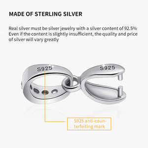 Xd J40 925 Sterling Bạc Mặt Dây Chuyền Clasp Với CZ Đá Clasp Ngọc Mặt Dây Chuyền Clasp Pha Lê Clip - Product Image 5