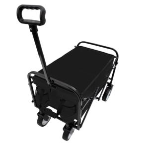 Carrito Plegable Walticis de 4 Ruedas, Carrito Utilitario Plegable para Exteriores, Camping, Senderismo, Compras, Estructura de Metal Negro - Product Image 4