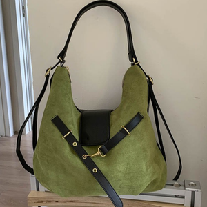 Sac fourre-tout vintage de luxe pour femme en cuir PU style Maillard avec fermeture éclair, design à bandoulière unique, grande capacité - Product Image 3