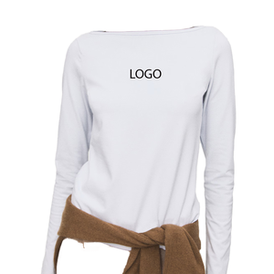 Custom Logo Solid Colors Plus Size Loose Nylon Women's Fitness Casual Shirt Wide Collar Long Sleeves Quick Dry Breathable - Product Image 2