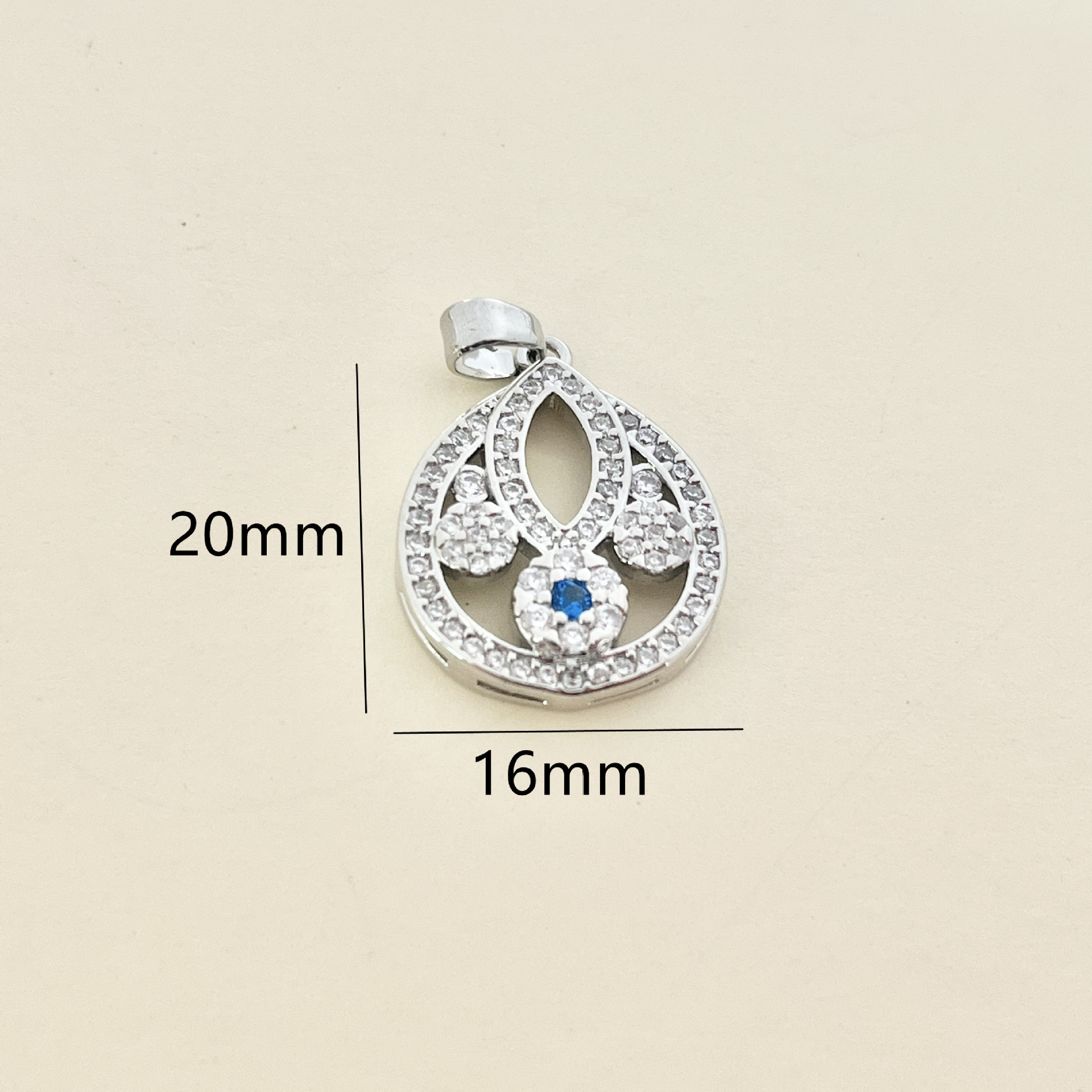 Goutte d'eau Argent [Zirconium Vert]
